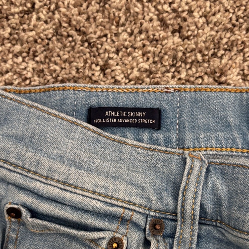 Hollister Men's Sky Blue Skinny Jeans - Picture 3 of 7